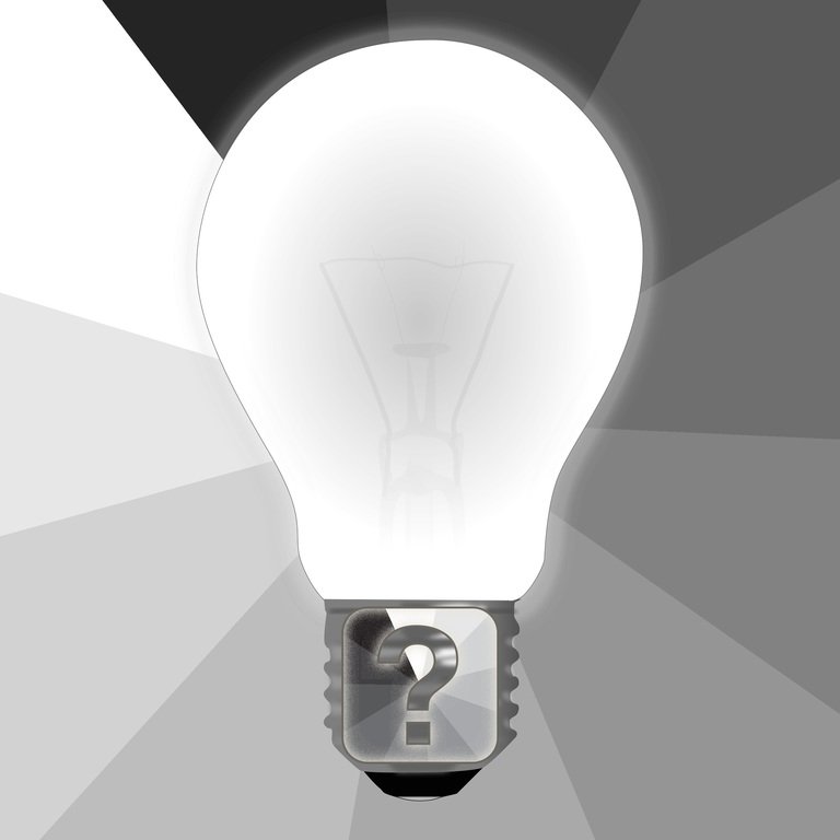 Light bulb with a question mark